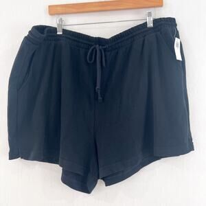 NEW Old Navy Black Terry Cloth Shorts 2X Casual Pull On Lounge Shorts 3" inseam